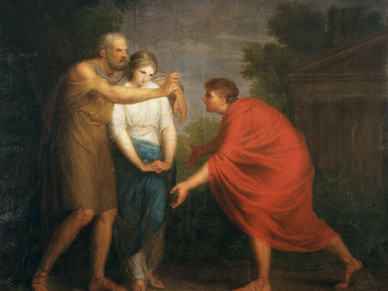 1797-Jean - Baptiste De Landtsheer - Edipo, accompagnato dalla figlia Antigone, maledice il figlio Polinice